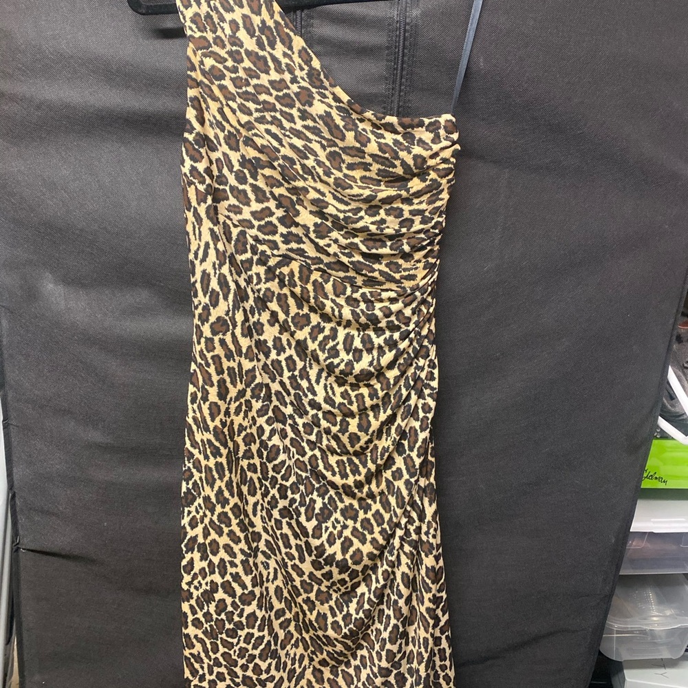 Lauren Ralph Lauren Leopard Print One Shoulder Dress